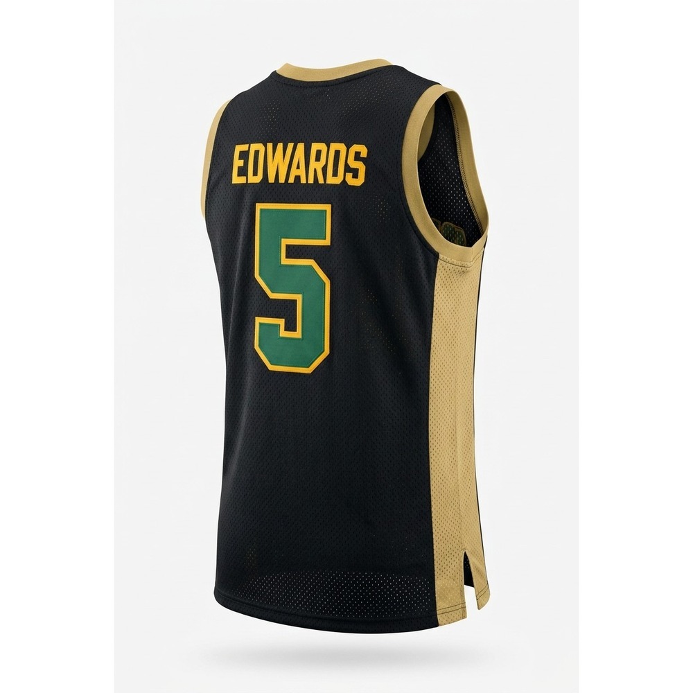 Anthony Edwards Holy Spirit Prep Basketball Jersey Black Gold 3X Green‎